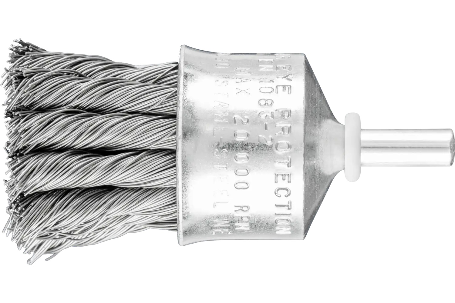 Picture of Pferd Knot Wire End Brush 1" Dia. Flared Cup .014 Carbon Steel 1/4" Shank